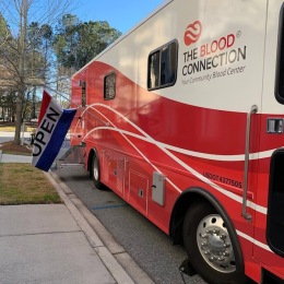 a blood donation truck